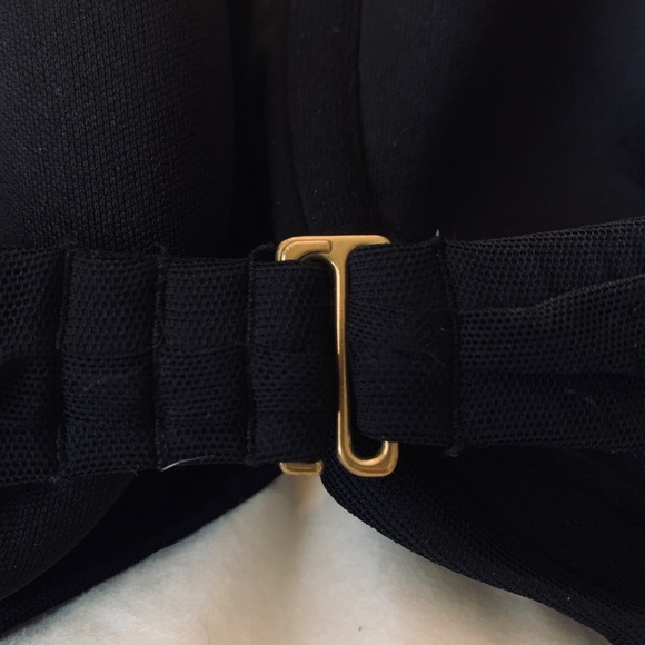 j crew black ruched bikini top 32D medium - Picture 6 of 8